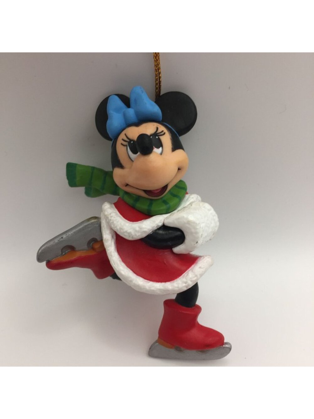 Vintage Disney Grolier Collectible Minnie Mouse Skater Christmas Tree Ornament